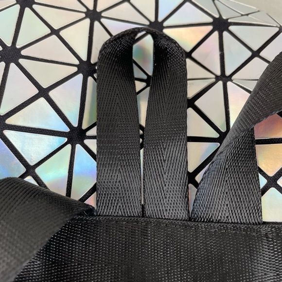 Futuristic Space Iridescent Holographic Geometric Triangles Backpack - Picture 7 of 13